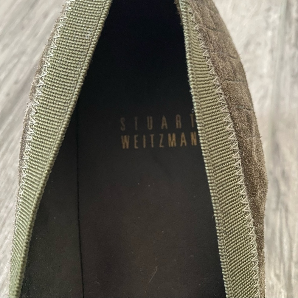 Stuart Weitzman Green Leather Wedge Heels Shoes Women’s Size 9 N - Picture 3 of 9